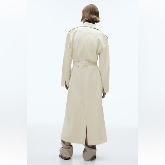 Zara BELTED COTTON TOPCOAT. Ecru. Size XS. New with Tags. - Picture 4 of 7